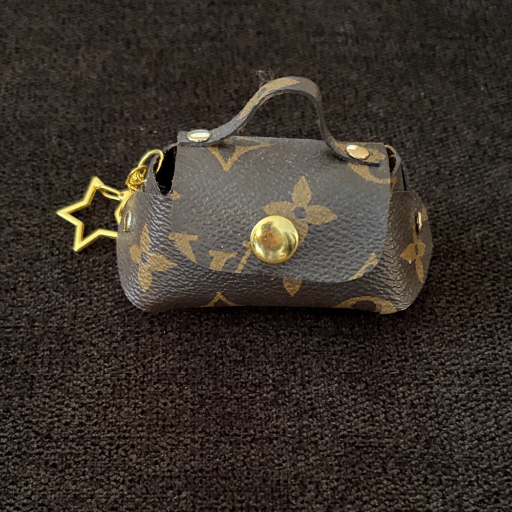 Louis Vuitton Brown Monogram Mini Handbag Key Charm with Gold Accent